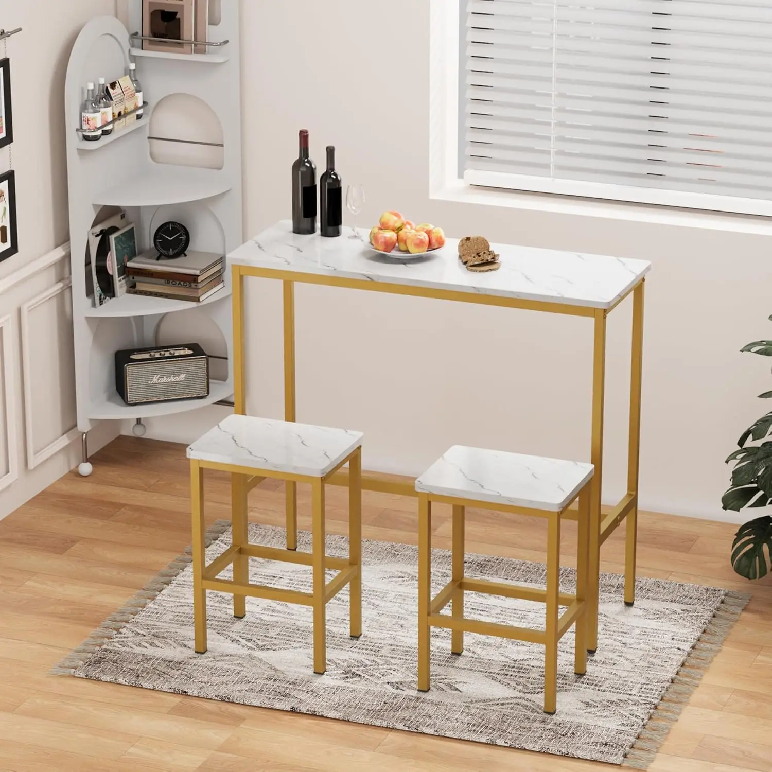 44.5"" Sofa Table, Bar Height Pub Table, Narrow Entryway Table, Narrow Rectangular High Top Sofa Table With Mdf For Indoor,