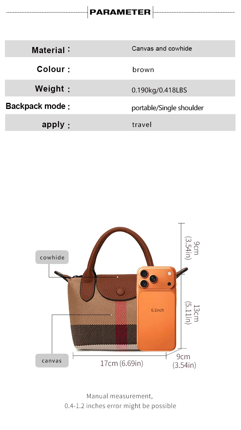 Aidani Canvas Plaid Dumpling Bag für Damen, neuer Stil, luxuriöses Gefühl, großes Fassungsvermögen, Handtasche, Schulter- und Umhängetasche – Detail 4