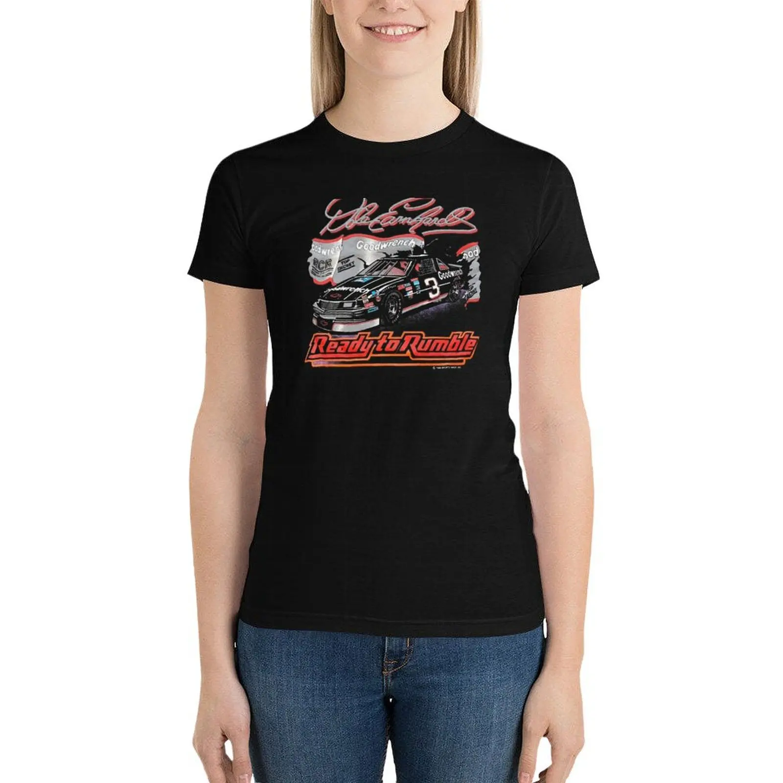 Dale Earnhardt Ready To Rumble Vintage T-Shirt anime clothes Blouse Women tops