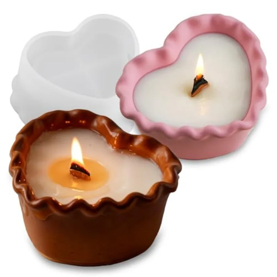 Heart Cup Candle Holder Silicone Resin Molds, Heart Shape Bowl Jewelry Holder Container Storage Molds, Valentine's Day Mold for