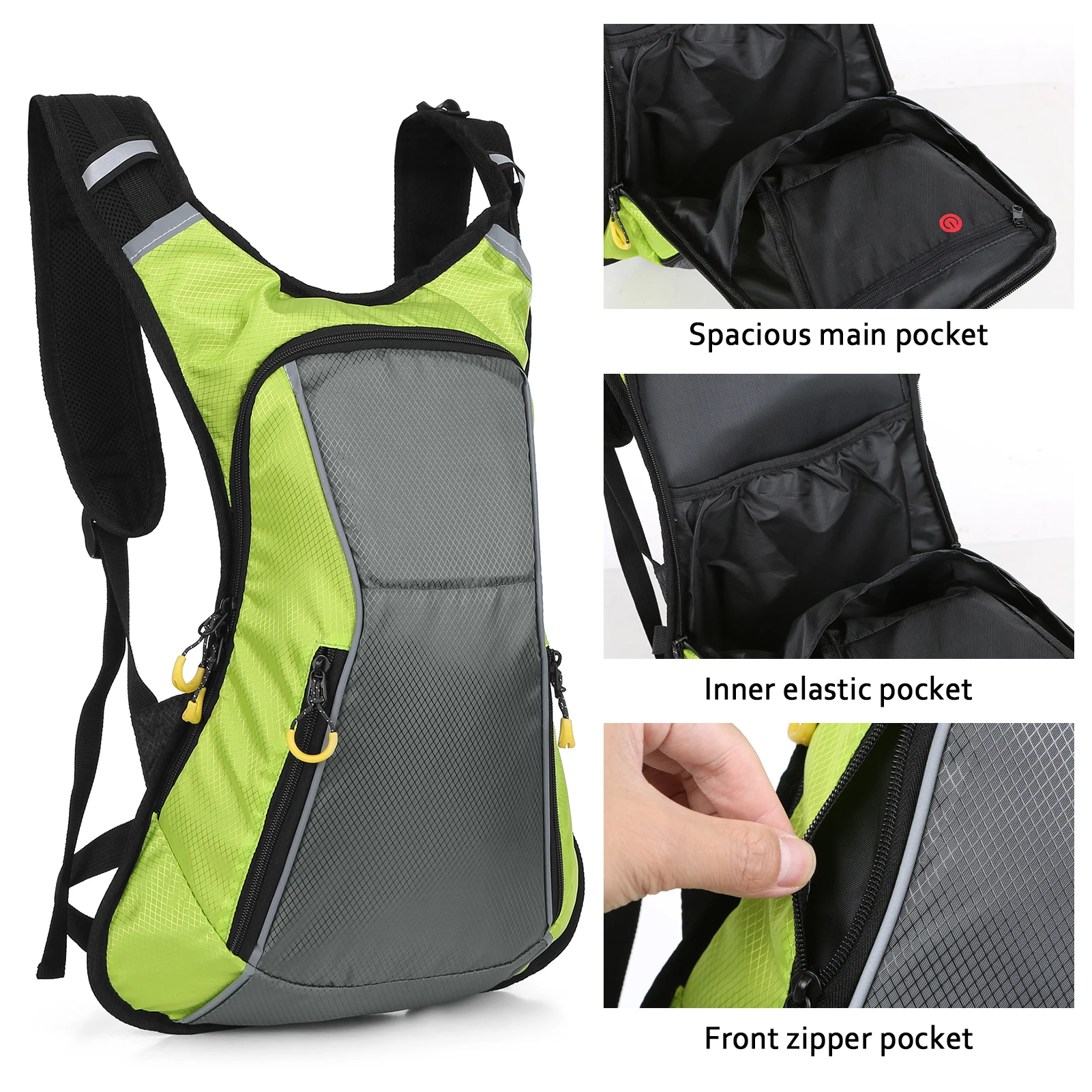 LED Turn Signal Backpack IPX5 Waterproof Reflective Backpack w Direction Indicator USB Rechargeable Safety Light Wireless RC Bag