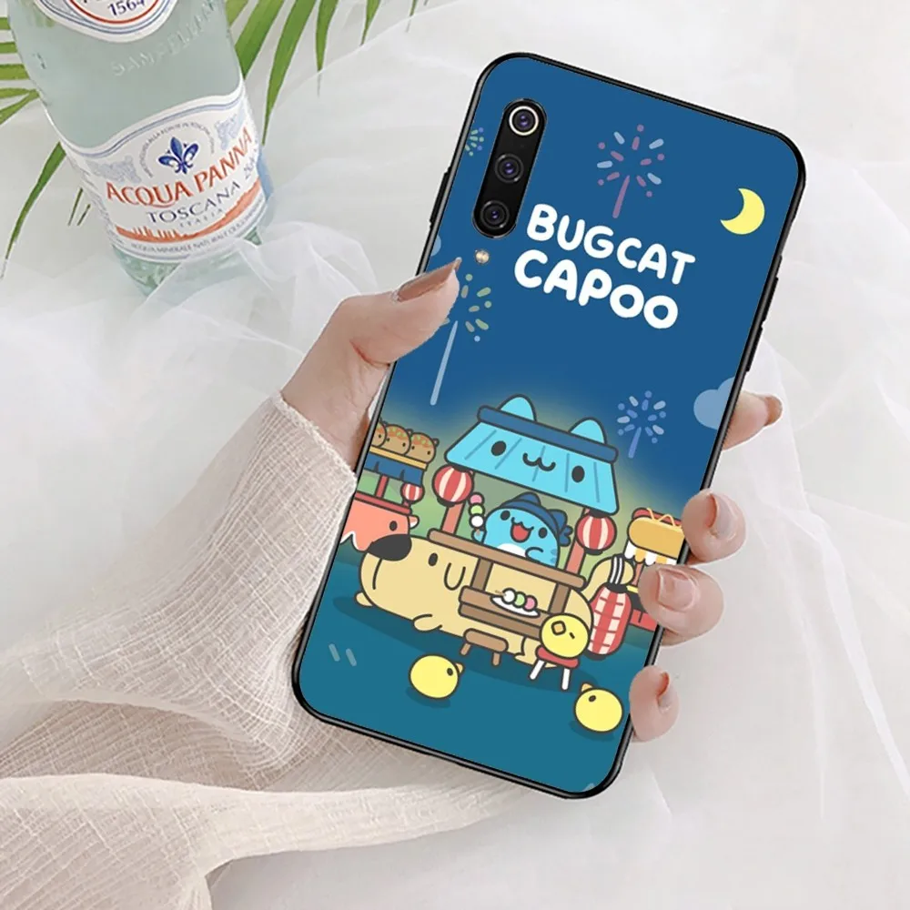 Bugcat Capoo cartoon Phone Case For Xiaomi Mi 5X 8 9 10 11 12 lite pro 10T PocoX3pro PocoM3 Note 10 pro lite