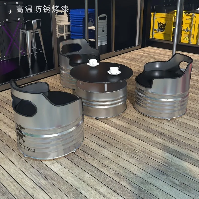 Milk tea shop bar clear bar industrial style table and chair combination Internet celebrity shop cafe restaurant