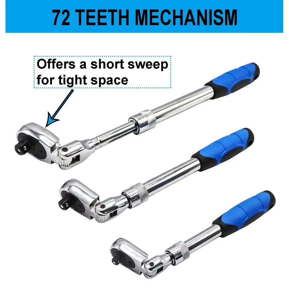 مجموعة سقاطة مرنة قابلة للتمديد 3 في 1 سريعة الإصدار 72-مجموعة مفاتيح قفل الأسنان