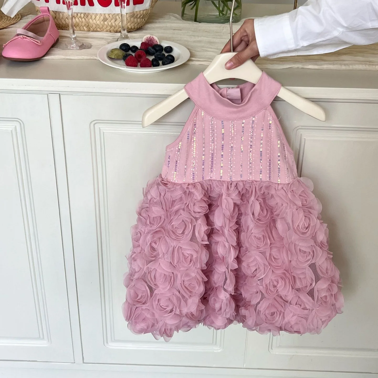 

1-10Y Girls' 2024 Summer new sweet Princess dress Girl Treasure cute flower sundress children's dress 90-130cm