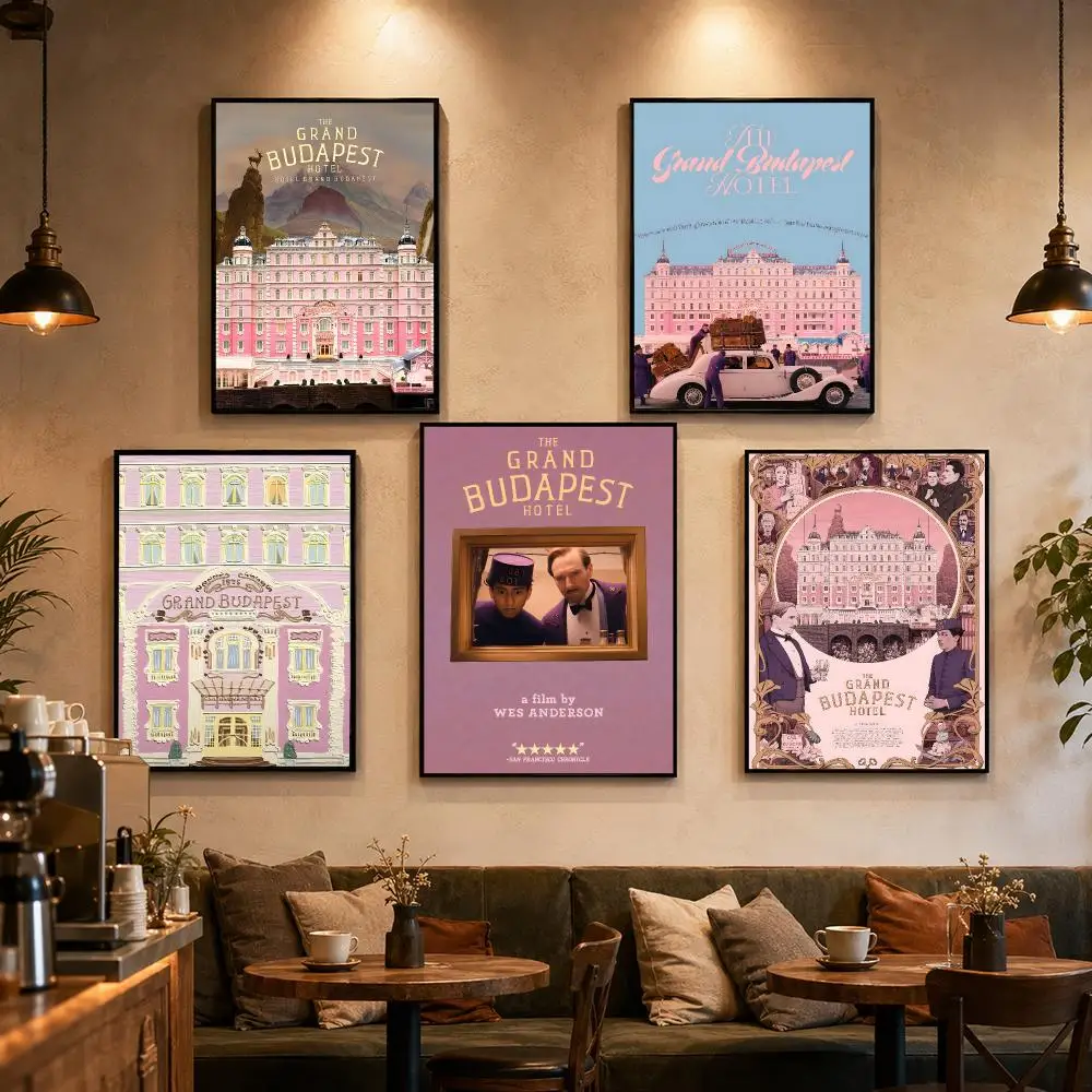 Movie The Grand Budapest Hotel Poster Self-adhesive Art Waterproof Paper Sticker Coffee House Bar Dorm Room Wall Decor