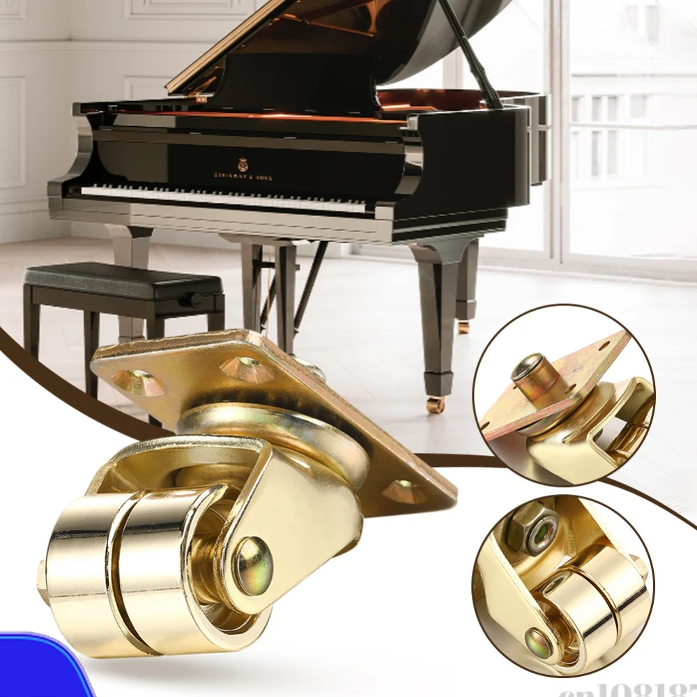 Piano Casters Piano Bottom Wheel Metal Rotate Moving Wheel Wear- Rust-Proof for Upright Furniture