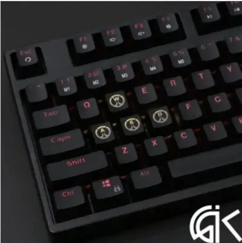 ABS gravado Backlight Caps, OW Keycap, Teclado Mecânico Gamer, 4 pcs por conjunto