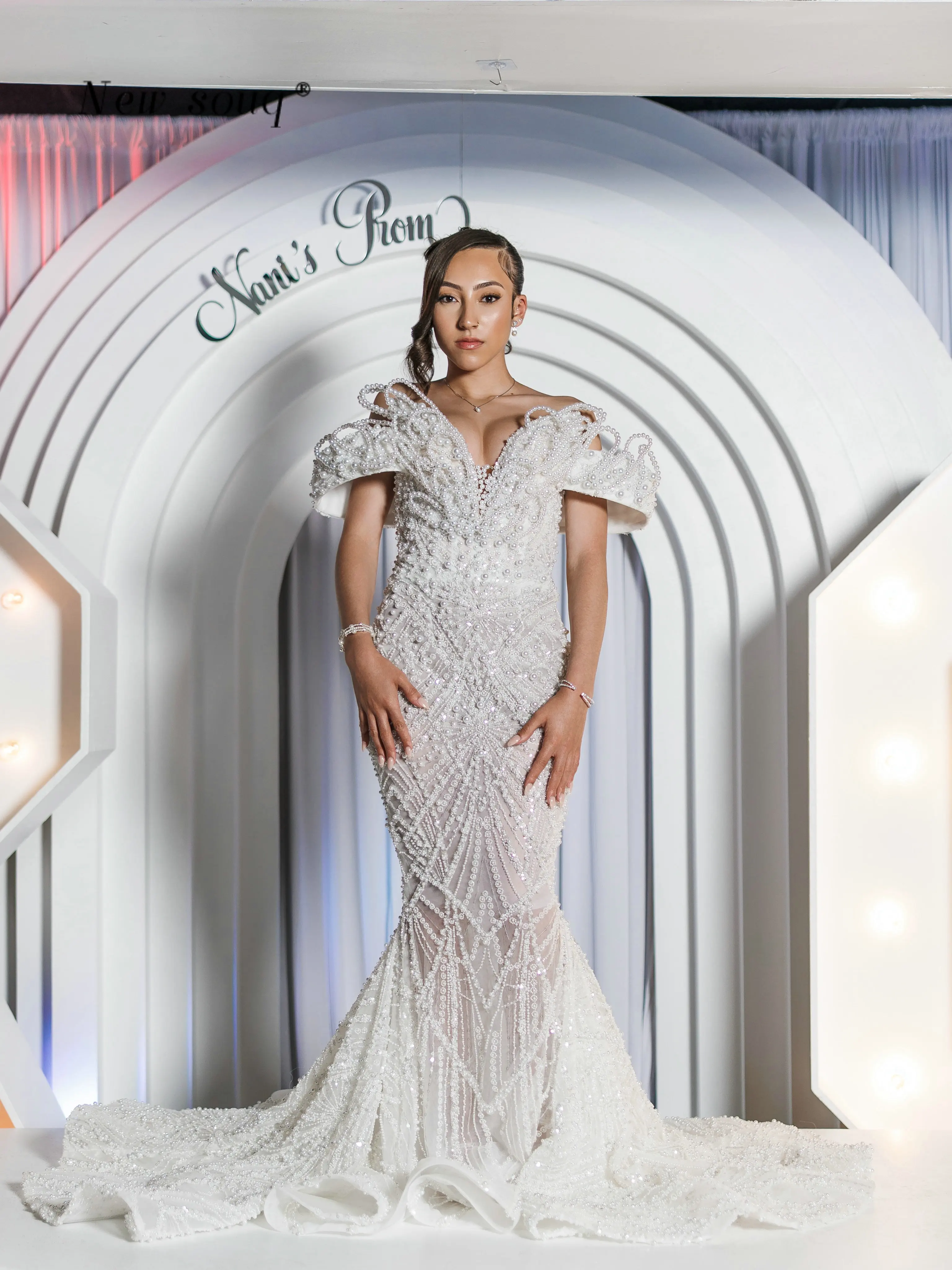 

Elegant Pearls Off Shoulder Mermaid Prom Night Dresses Customized Women's Formal Wedding Events Evening Party Gowns