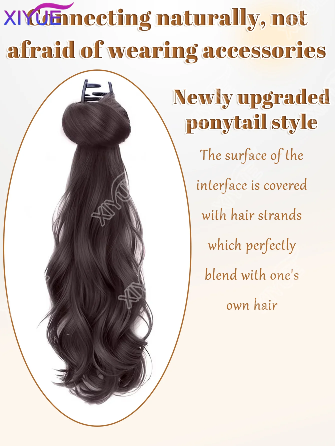 XIYUE Synthetic Wavy Curly Ponytail Extensions With a Hair Qianjin Micro Curled Ponytail Clip for Women Daily Party Use