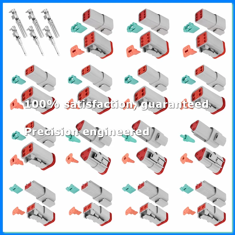 140Pcs Deutsch DT Series Waterproof Wire Connector Kit DT06-2/3/4/6S DT04-2/3/4/6P Automotive Sealed Plug with Pins Box-A55K