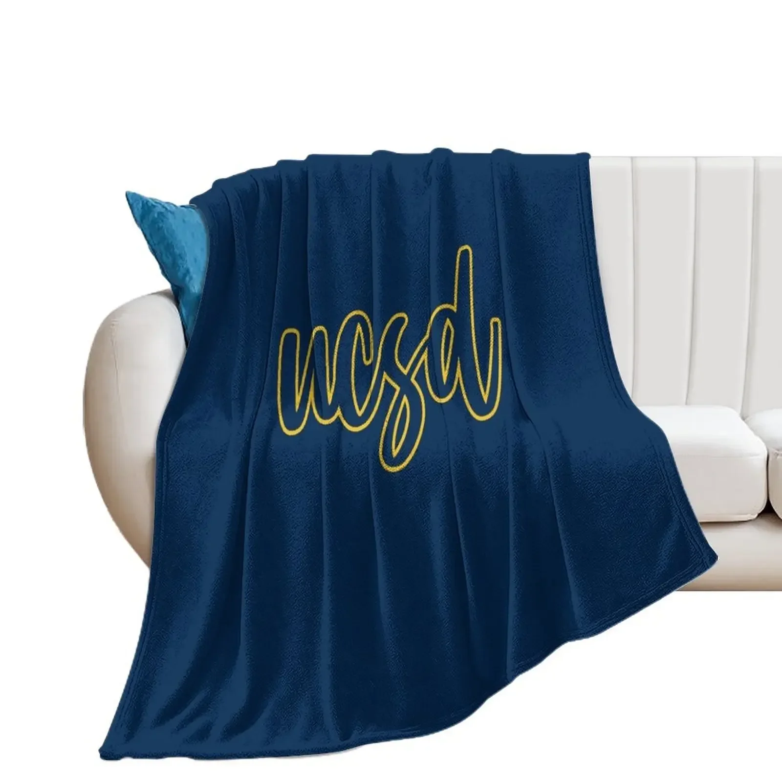 Cursive Go Tritons! Throw Blanket Flannels for sofa Baby Giant Sofa Blankets