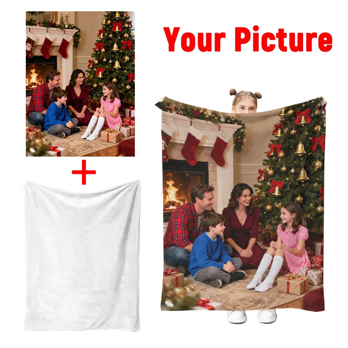 1 Piece of Christmas-Themed Flannel Blanket - All-Season, Super Warm, Lightweight, Machine Washable, Suitable for Bed, Sofa, and Camping - 101% Polyester Fiber - Perfect as a Christmas or Birthday Gift for Boyfriend, Girlfriend, Son, Daughter, Husband, or Wife