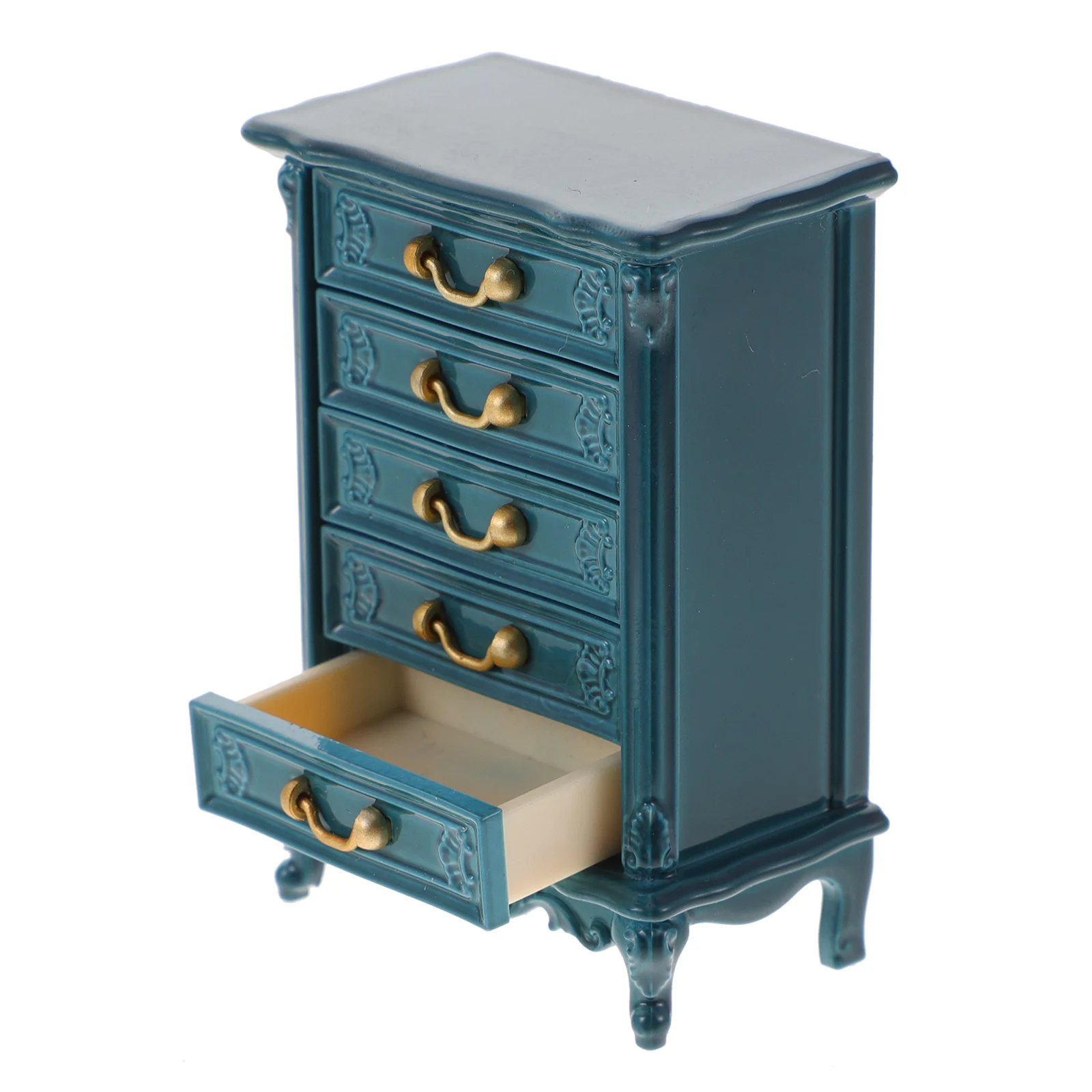 Mini Chest of Drawers Display Cabinet House Furniture Ornament Model Landscaping Decor Vanity Stool