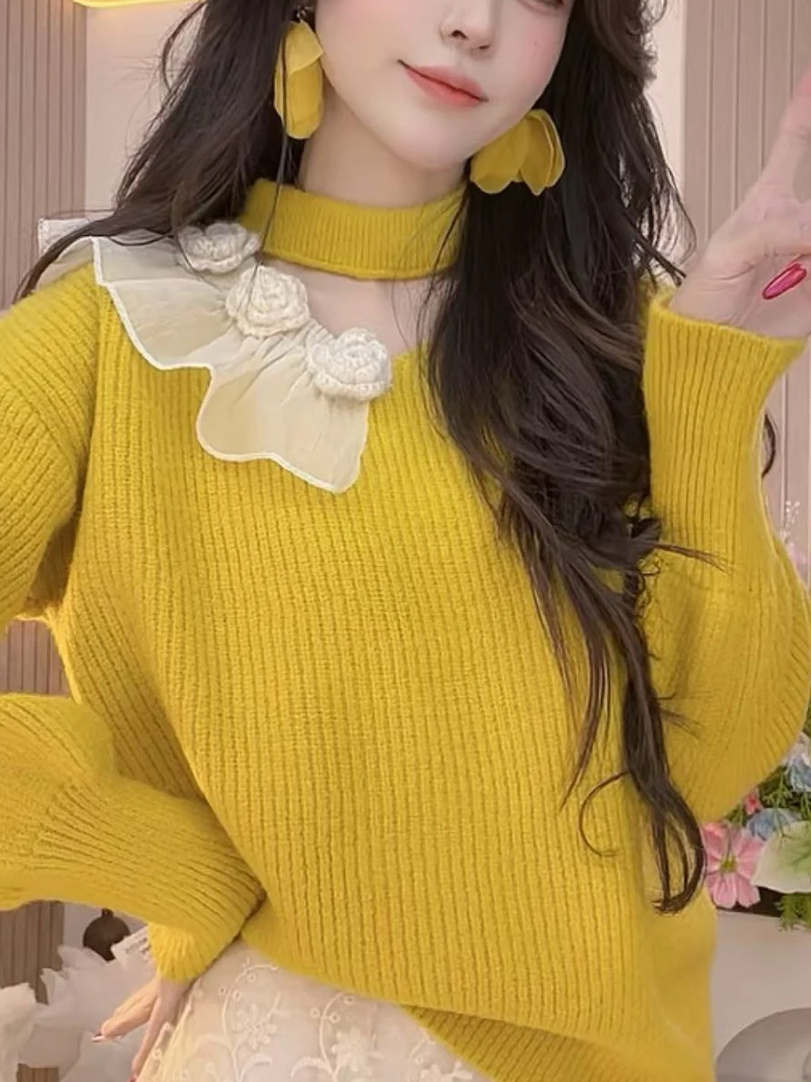 Women's Knitted Hollow out Ne Batwing Sve Sweaters Autumn Winter New Sle Purple Loose Fit Soft round Ne Long Sve