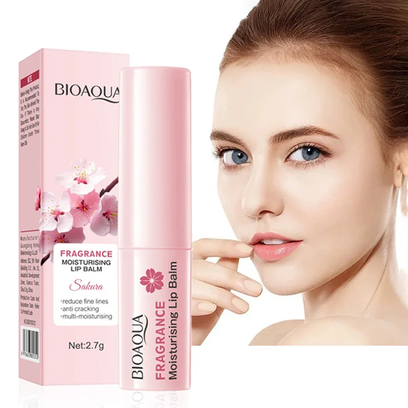 1/2/3 Stück BIOAQUA Sakura Lippenstift Kirschblüten Feuchtigkeitsspendender Lippenbalsam Pflegende, aufhellende, feuchtigkeitsspendende Lippen Hautpflege