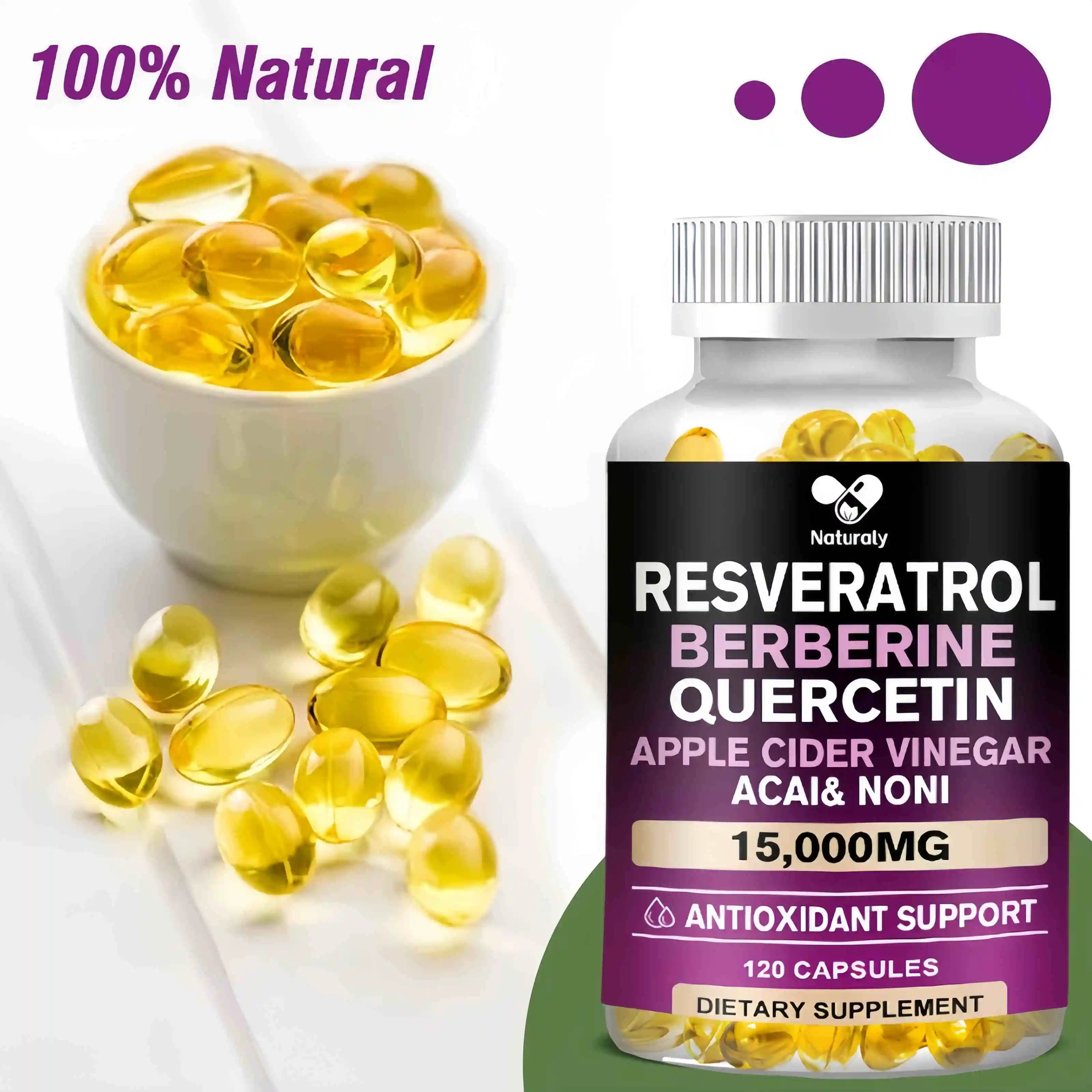 

Resveratrol 15000 Mg Powerful Antioxidant and Anti-resveratrol for Anti-aging and Supporting Cardiovascular Health