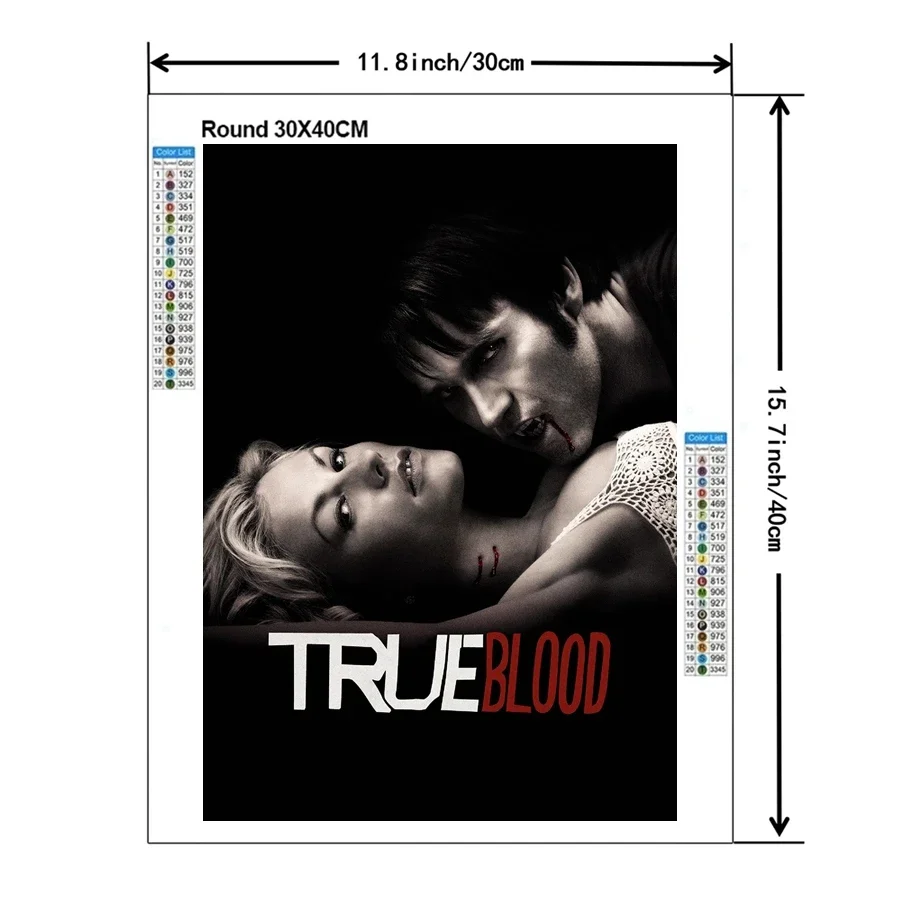 TV Series True Blood Diamond Painting Rhinestone Picture The Southern Vampire Mysteries Embroidery Cross Stitch Kits Room Decor