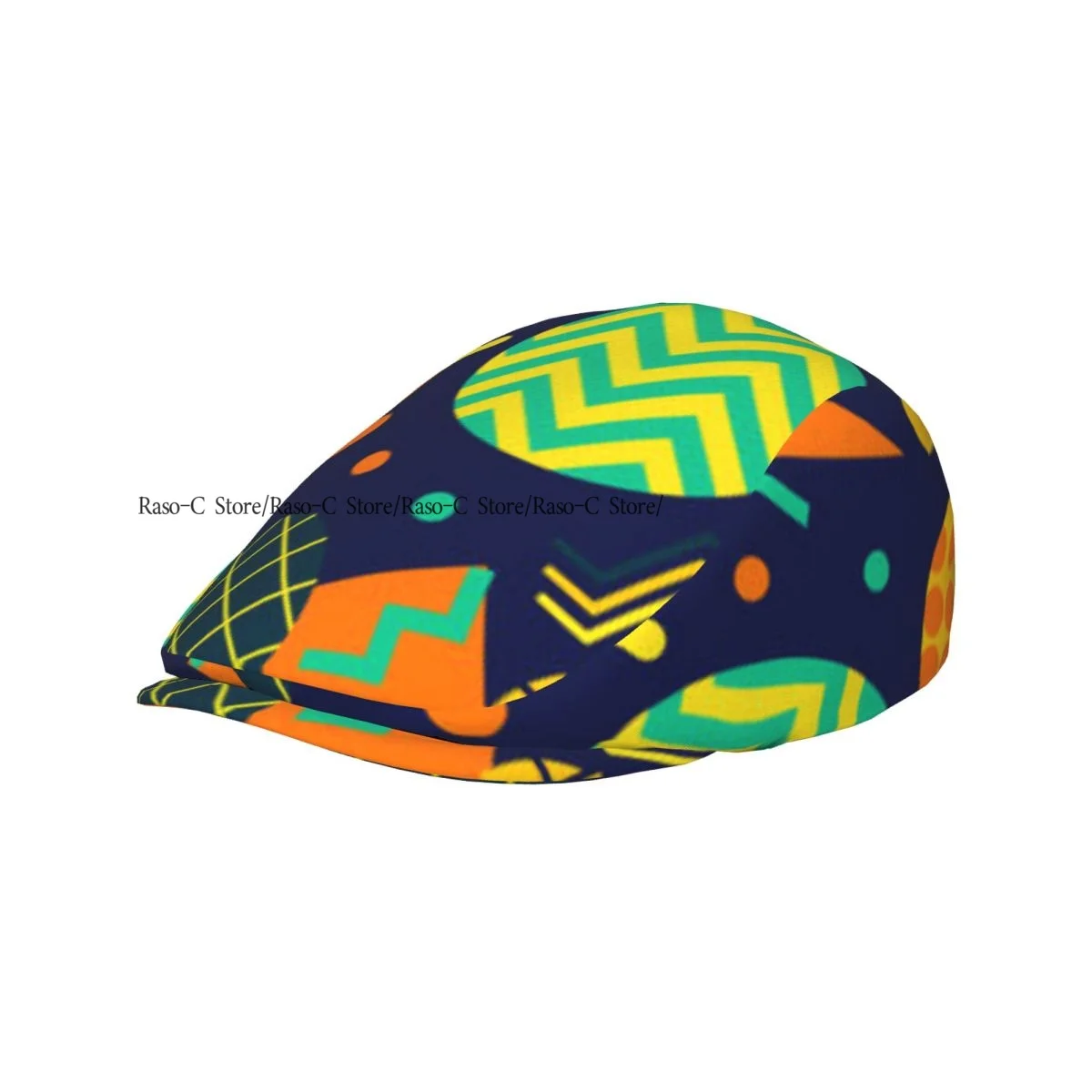 Spring Summer Adult Flat Cap Geometric Shapes 80s Retro Background Unisex Newsboy Ivy Cap Light Thin Forward Beret Outdoor Hat