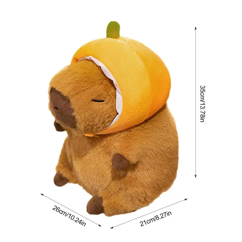 Almofada de pelúcia recheada para crianças e adultos, simulação capivara fofa, boneca marrom, brinquedo animal macio