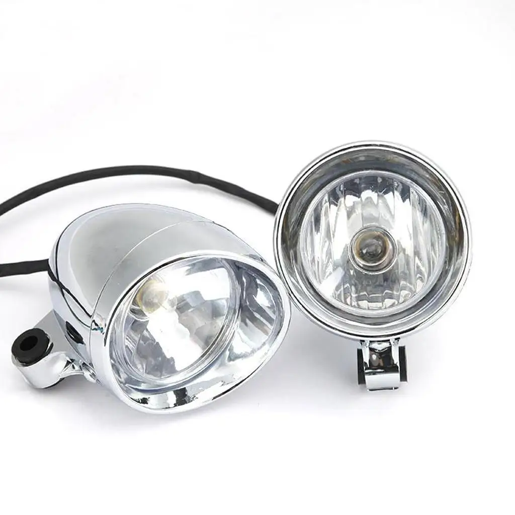 2 4\'\' Chrome Motorcycle  Front Headlight Fog Light Lamp Spotlight for  Motorcycles Assemblie Lamp Fog Light Lamp