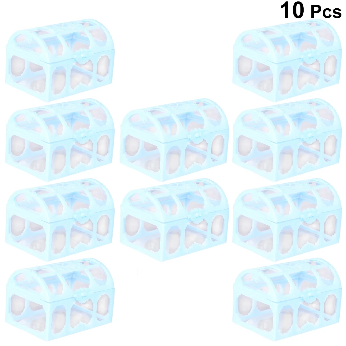 

10Pcs Candy Box Treasure Chest Shape Durable Clear Plastic Party Favor Holder Storage Case for Wedding Baby Shower