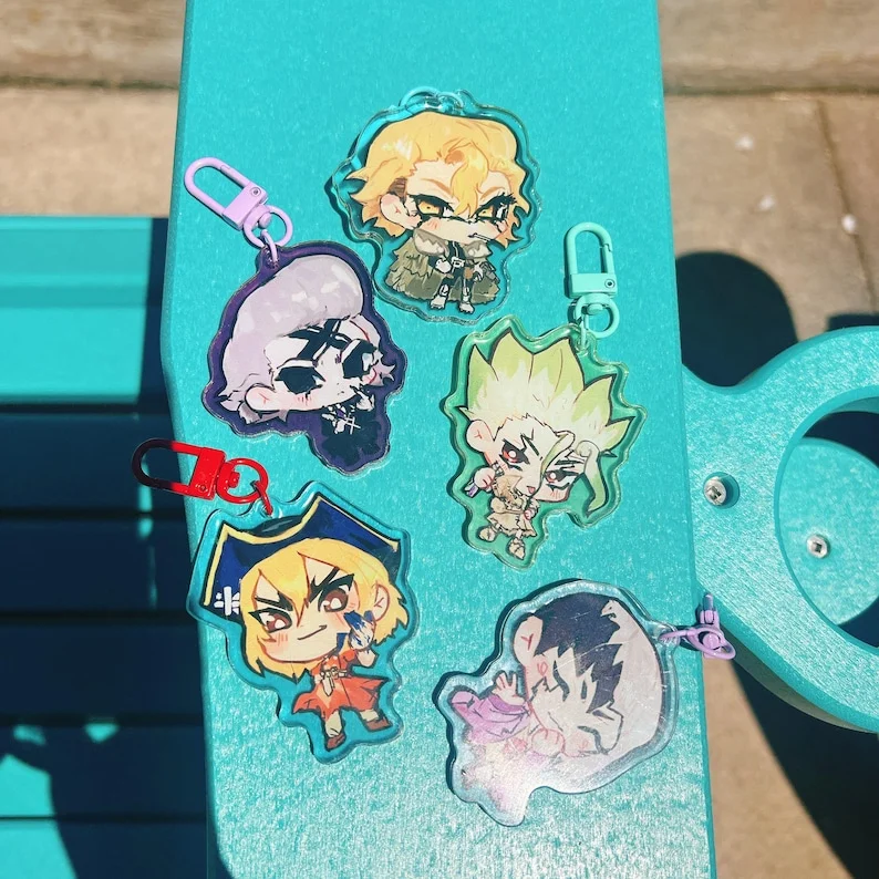 DCST 2.5 Inch Acrylic Keychains, Double Sided Printed Cartoon Character Bag Charms Fandom Gift