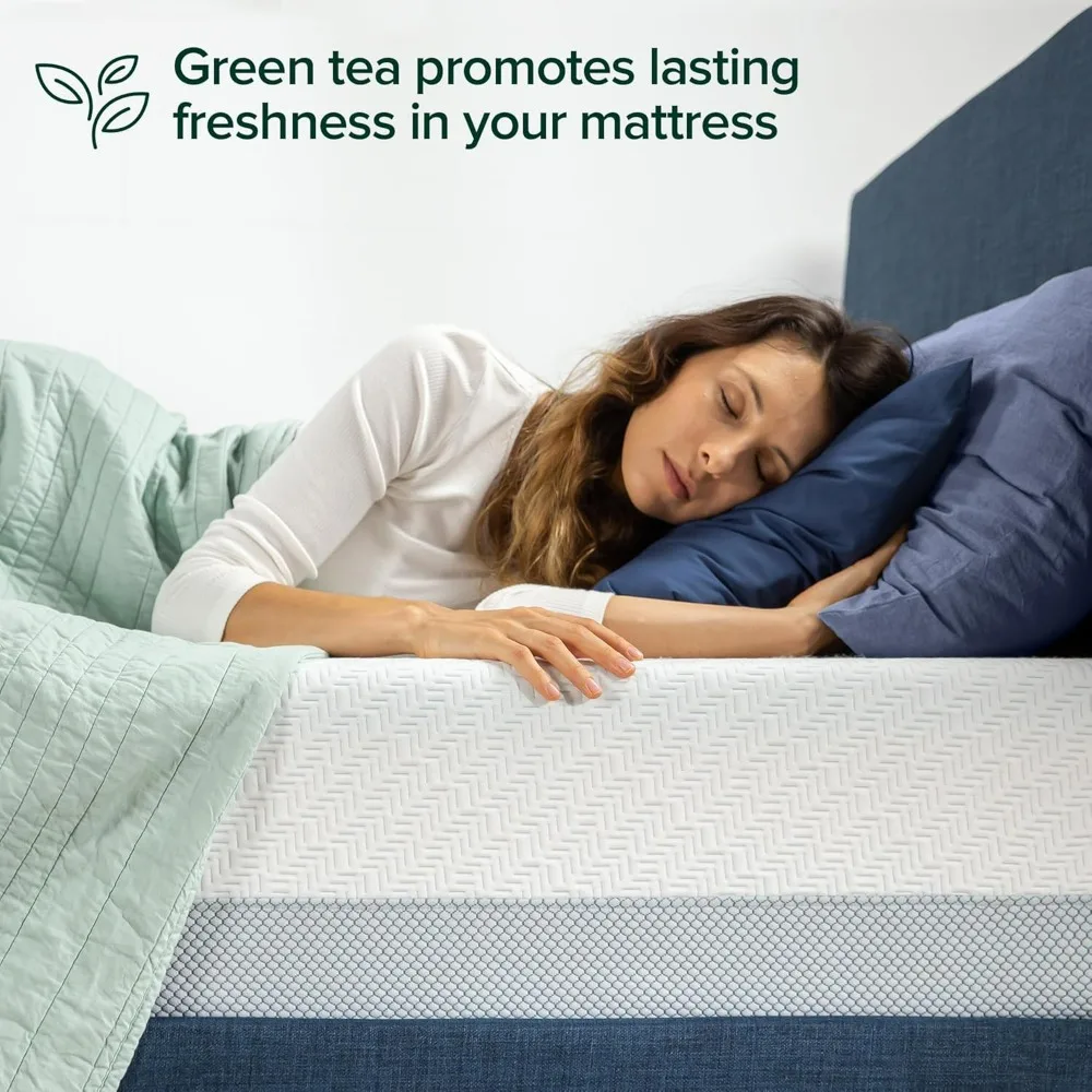 مرتبة QuadCool من إسفنج الذاكرة مقاس 12 بوصة بحجم مزدوج - غطاء منسوج ناعم، تبريد جل، معتمد من الولايات المتحدة #4