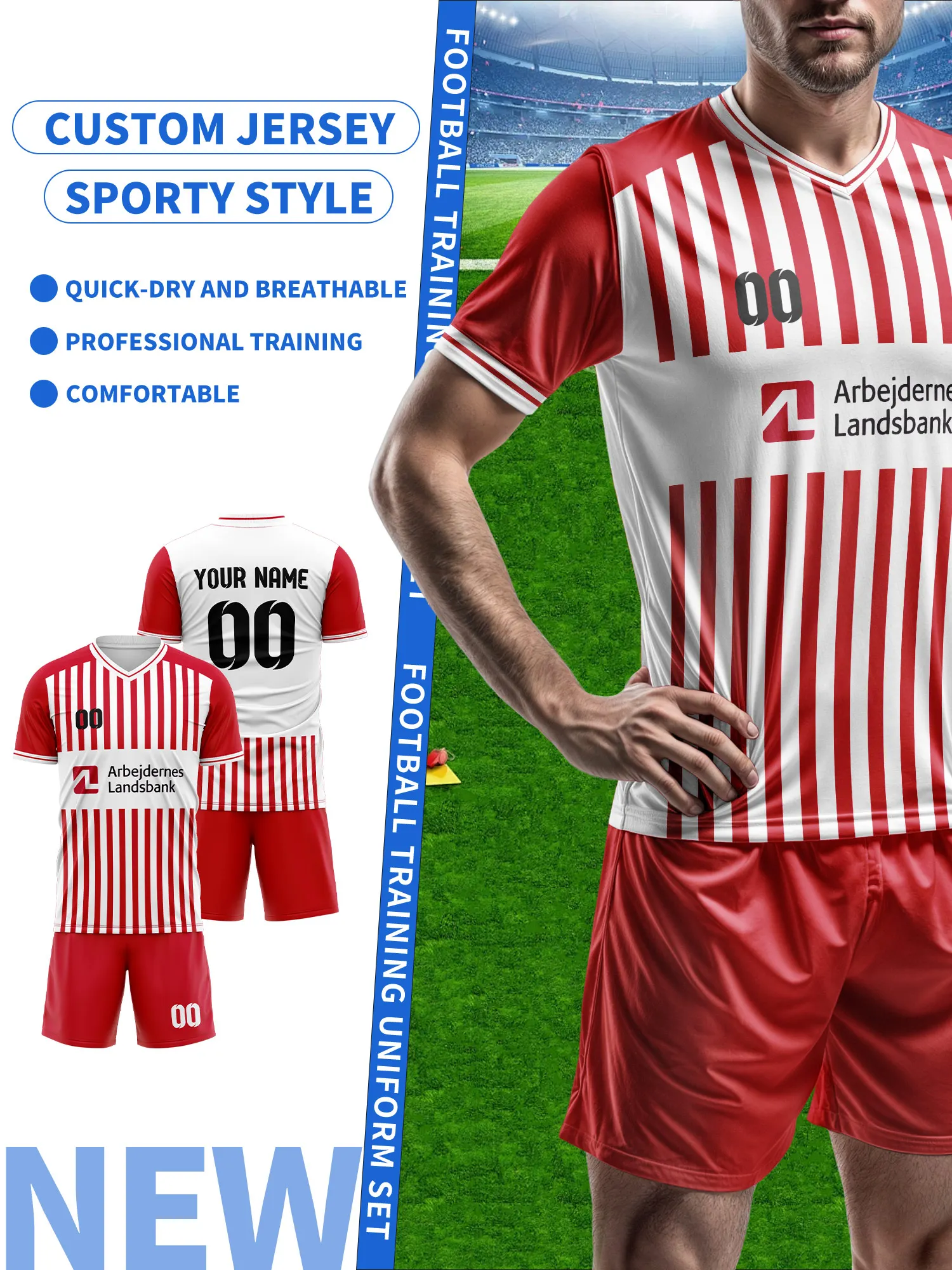 

Персонализированная футбольная форма, футболка с именем и номером на заказ, подарок для команды, футбольная форма для турниров.