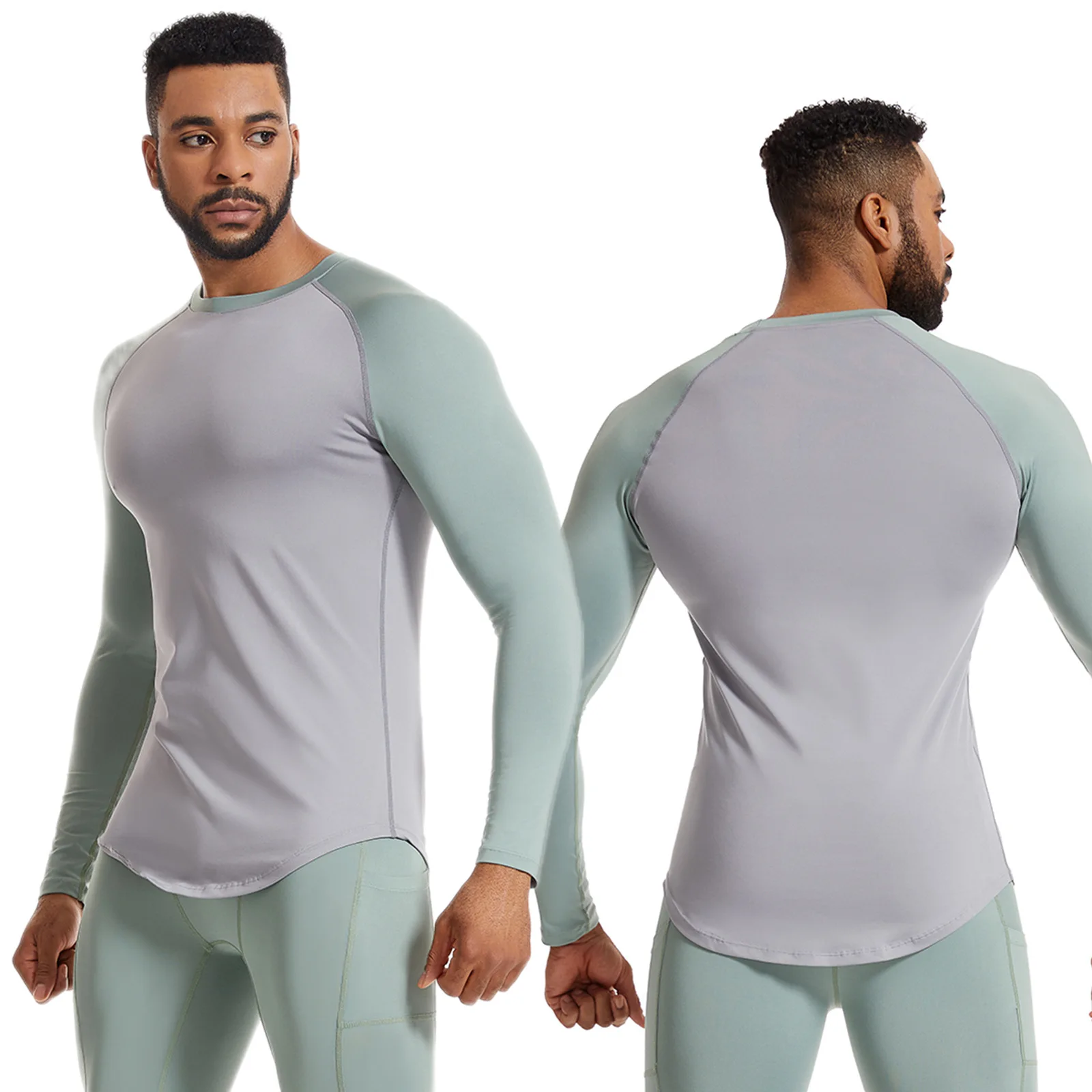 Muscle Training Man Long Sleeve t-Shirt Breathable Fitness Running Jogger Quick Dry Fit Sportswear Bodybuilding Athletic Gym Top