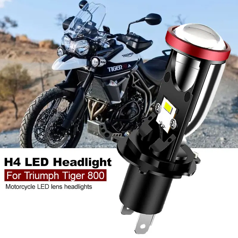 For Triumph Tiger 800 2011-2019 Motorcycle H4 LED Lens Headlight Accessories CANbus 4800lm High Low Beam HS1 9003 Moto Lamp