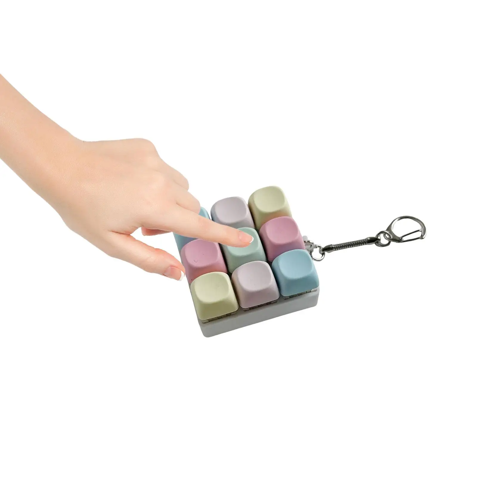 

Multicolor 9 Button Key Board Keychain Finger Toy Versatile Clicking Toy