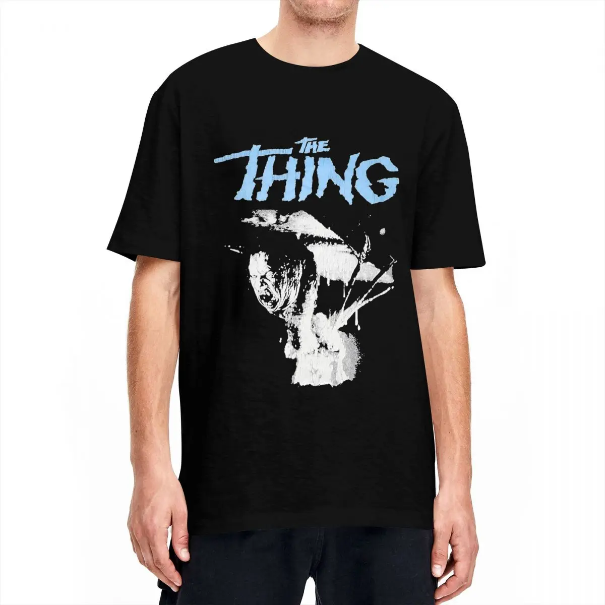 Funny The Thing Movie Tshirts Men Cotton Short Sleeve Crewneck Clothes