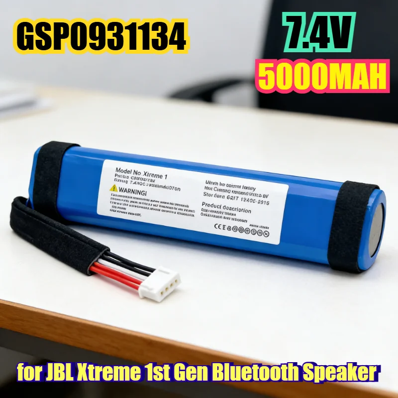 

5000mAh GSP0931134 Replacement Battery for JBL Xtreme 1st Gen Bluetooth Speaker High-Capacity Li-ion Power Fast Charging Support