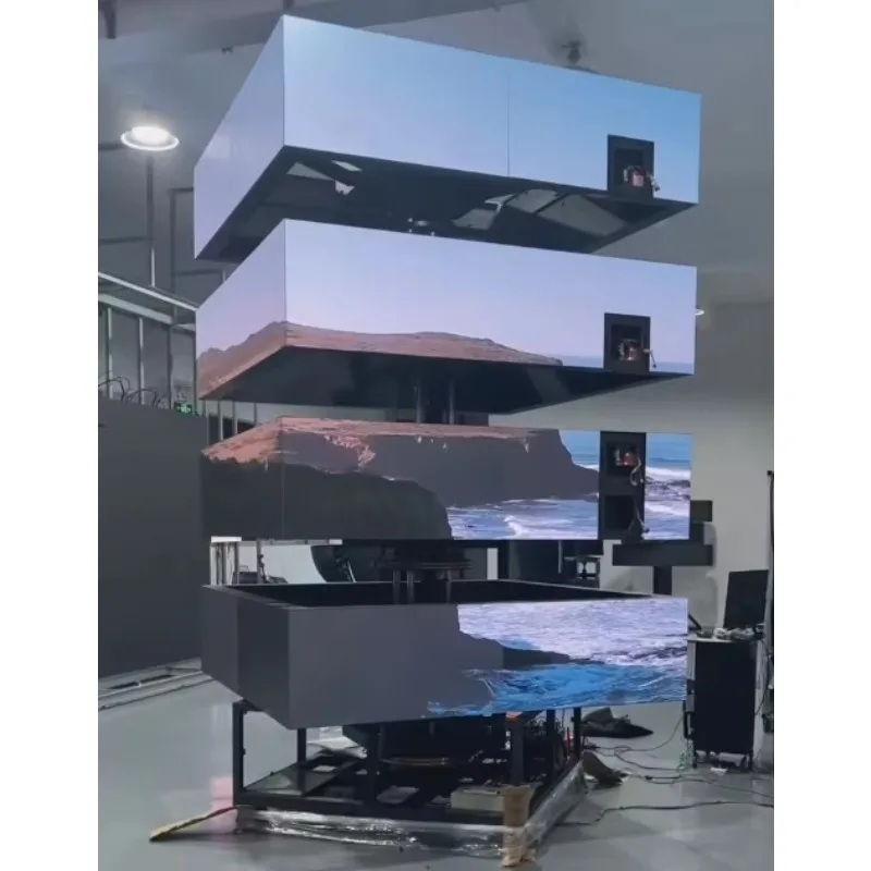Factory Custom Full Color HD 3D Indoor LED Cube Display Waterproof Rotating Magic Creative Multi-Faceted Cube IP65 Animation