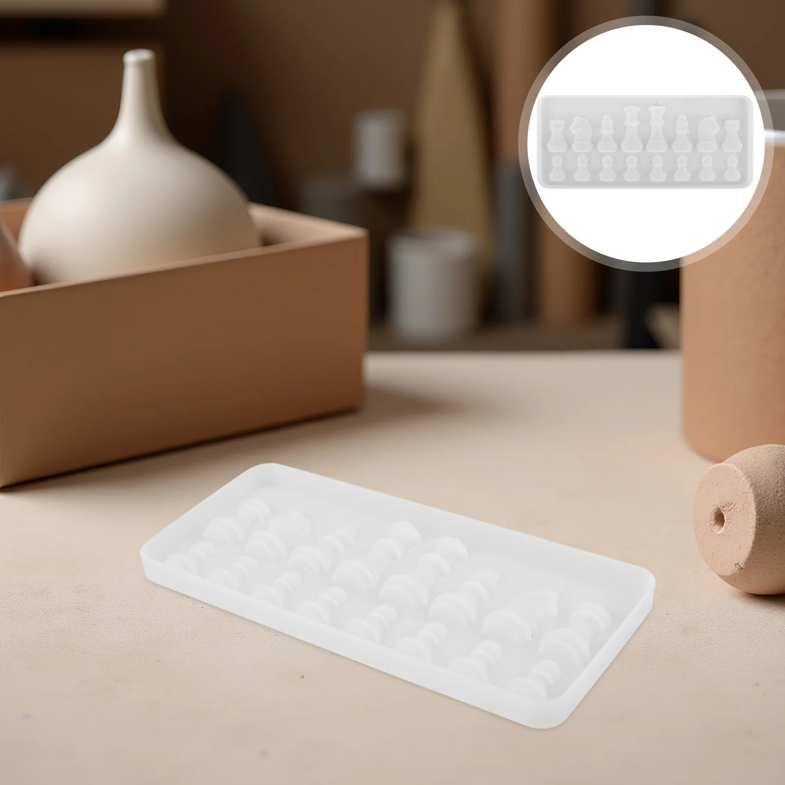 

3Pcs Silicone Chess Mold Set for Resin Clay Epoxy Crafting DIY Jewelry Making Heat Resistant Flexible Molds International Chess