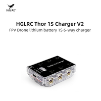 HGLRC Thor 1S Charger V2 6-way parallel charging board supports PH2.0 & MX2.0 & A30 & BT2.0 connector PD3.0 Type C 12V interface