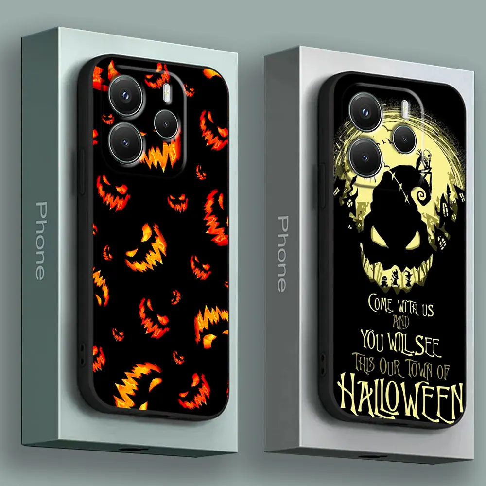 

Horror Black Halloween Phone Case for Xiaomi Redmi 14C 12C 10C 13C 4G Redmi Note 14 13 12 11 10 9 Pro Plus 5G 12S 11S Soft Cover