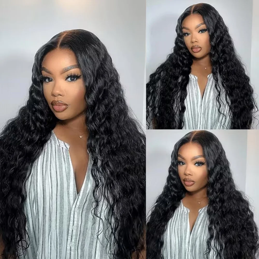 Malaysia Virgin Raw Wet and Wavy Human Hair Wigs Preplucked Hairline Bleached Knots Transparent Hd Swiss Lace 200% High Density Water Wave Full Lace Frontal Wig Bouncy Jerry Culry Human Hair 40 42 Inch Deep Wave 13x4 13x6 Hd Lace Front Wig For Black Women
