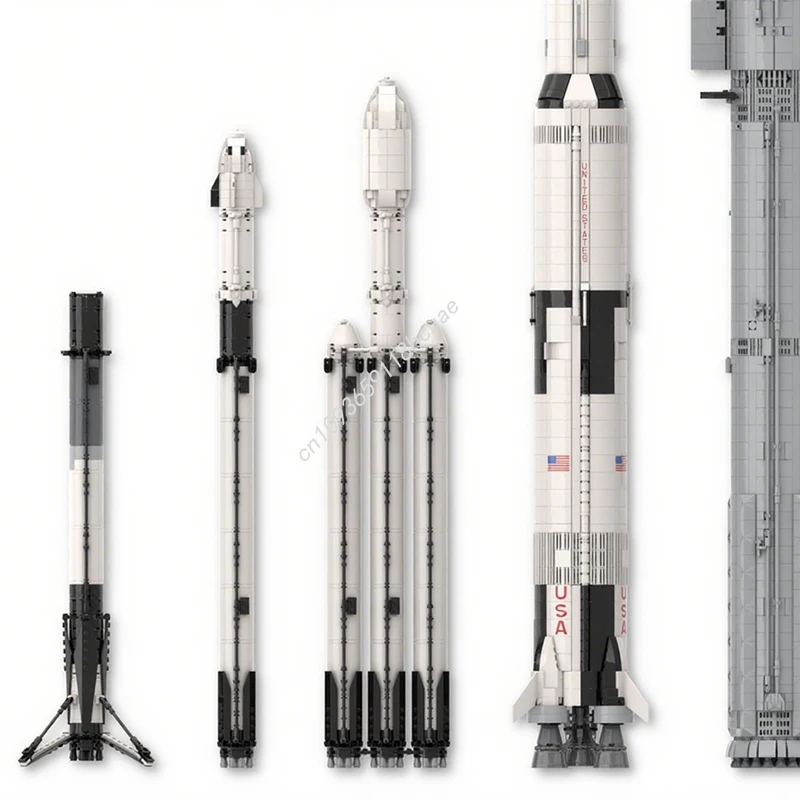 3603 قطعة MOC SpaceX المركبة الفضائية والسوبر الثقيلة زحل V مقياس الفضاء اللبنات هدية الكريسماس لعبة لتطوير الصبر