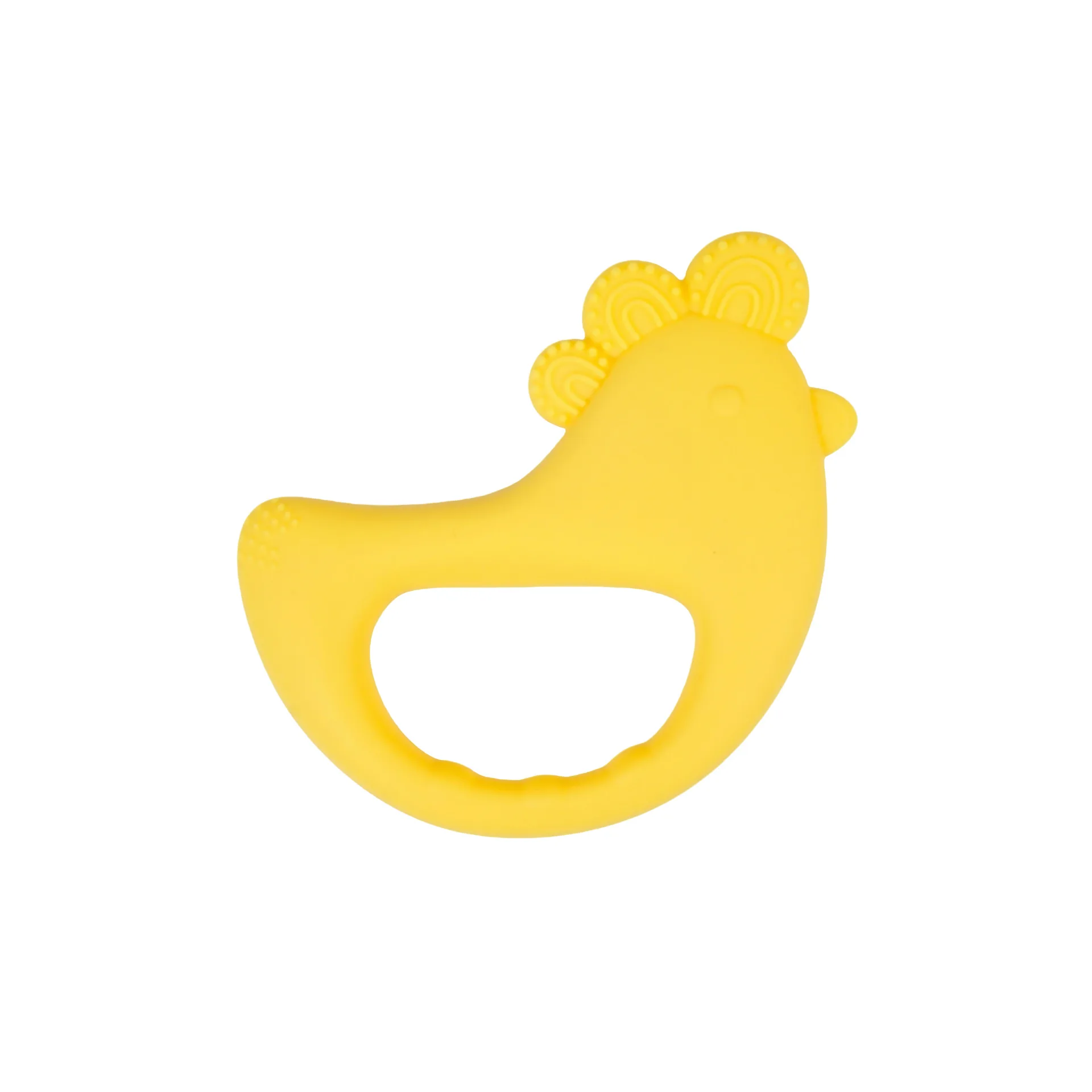 Massaggiagengive in silicone a forma di pulcino per neonati 3-6 mesi, per l'apprendimento della presa, per dentizione e sollievo dal dolore, ideale per alimenti e per calmare il morso dei bambini.