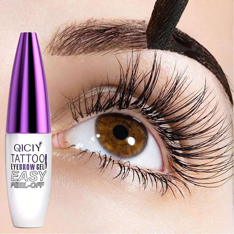 1pc rasgo-off sobrancelha gel natural sobrancelha tatuagem preto marrom de longa duração intenso à prova dwaterproof água semi permanente sobrancelha matiz maquiagem dos olhos