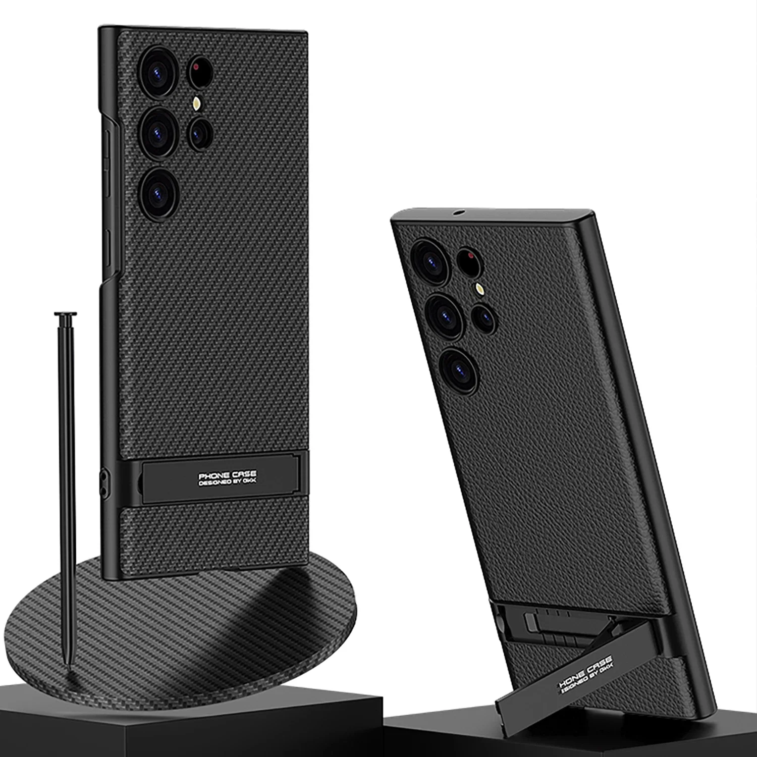 携帯電話用の耐衝撃性合成皮革ケース,携帯電話用の高級ケース,ホルダー付き,Samsung Galaxy s24 ultra