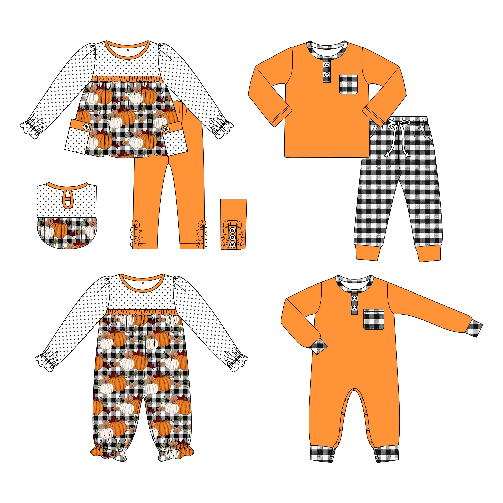 

New Style Children's Clothes Toddler Baby Clothes Boys Clothes Girls Clothes Thanksgiving Costume Long Sleeve Set Romper