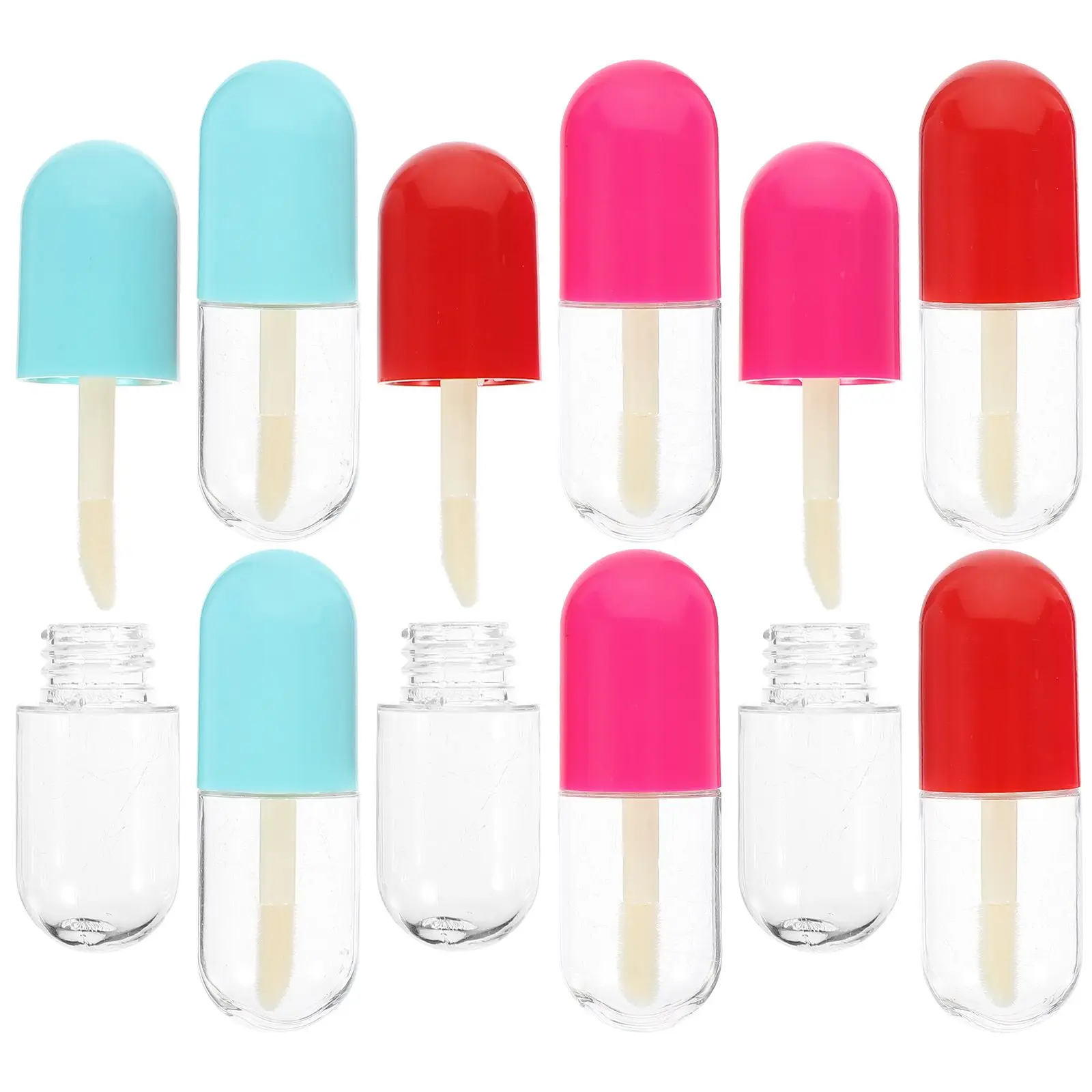 

9Pcs Lip Gloss Tube Empty Containers Clear Transparent Reusable Travel Business Vacation Lipsticks Glosses HighQuality Plastic