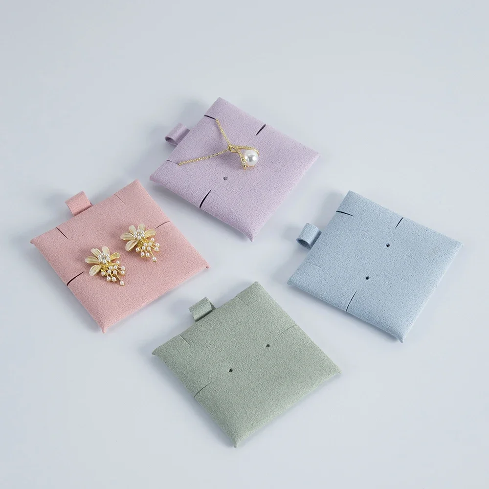 

20pcs/Lot 6x6cm Jewelry Insert Card Necklace Earring Hairpin Pendant Custom Fashion Jewellery Microfiber Card Display for Women
