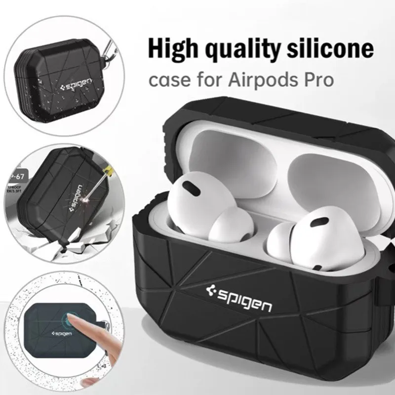 Spigen High Quality Soft Liquid Silicone Case For Airpods Pro 2 For Airpods Pro 3 Air Pods 4 3 2 1 Earphone Case Washable Cover