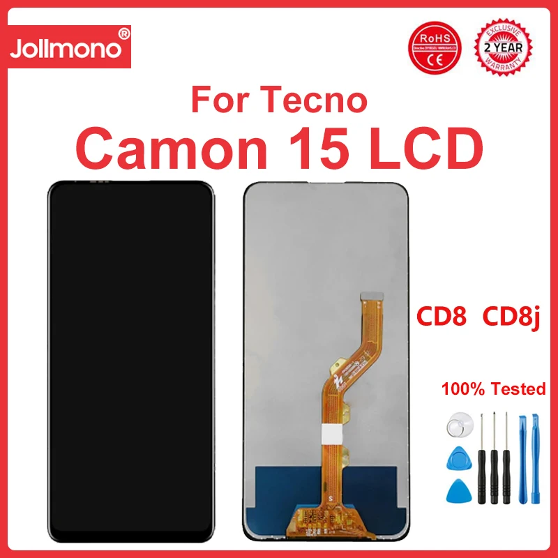 LCD For Tecno Camon 15 CD7 LCD Camon 15 Pro CD8 Display Touch Screen Assembly For Tecno Camon15 Air CD6 Camon 15 Premier CD8j