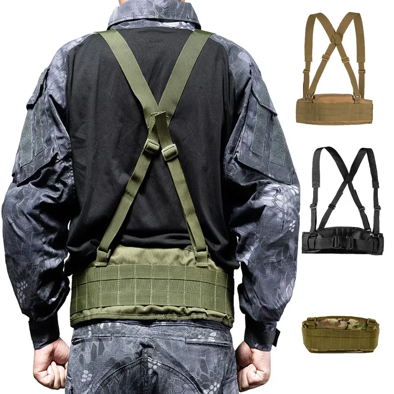 Outdoor Army Military Fan special Belt Tactical Molle Belt Nylon Portable Combat Airsoft Girdle EAS H-shaped Waistband Belt Gear