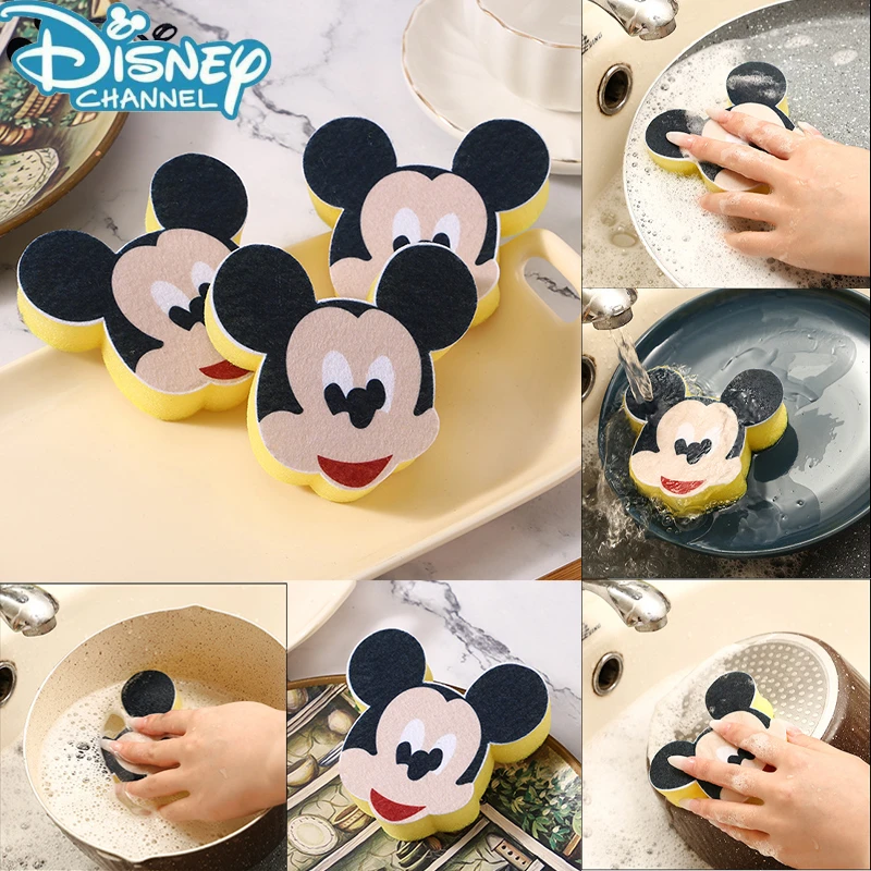 

Disney Mickey Mouse Dishwashing cotton anime cartoon Kawaii shape Creative clean POTS and pans kitchen supplies decorative gifts